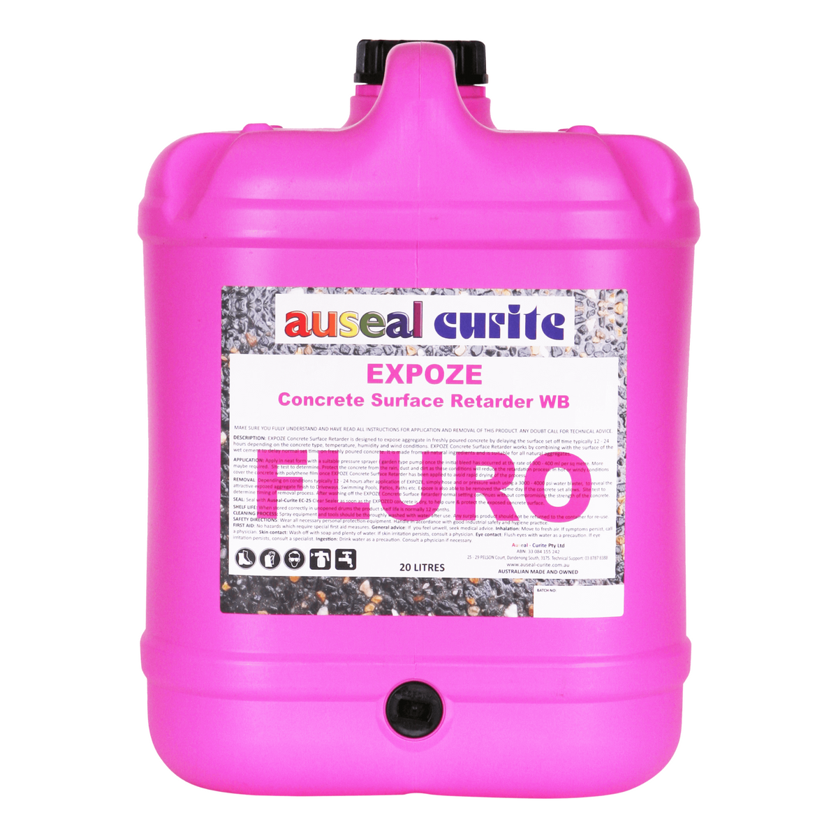 Auseal Curite Expoze FLURO Concrete Surface Retarder – 20L