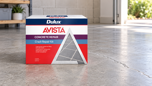 Dulux Avista Epoxy Concrete Crack Repair Kit on a concrete floor