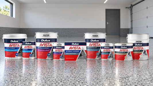 Dulux Avista epoxy, decorative flakes, urethane and polyaspartic internal flooring products