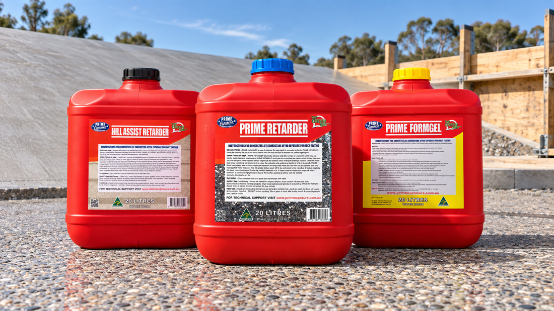 Prime Retarder, Hill Assist Retarder and Prime Formgel for exposed aggregate concrete