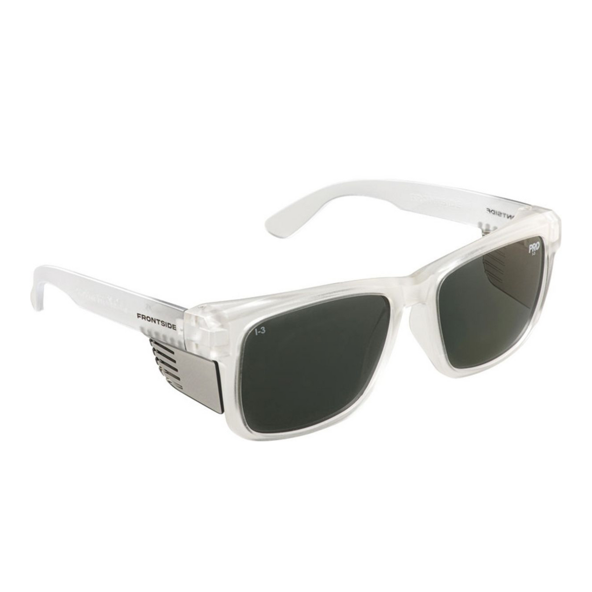 Frontside Safety Glasses 6512 polarised smoke lens clear frame