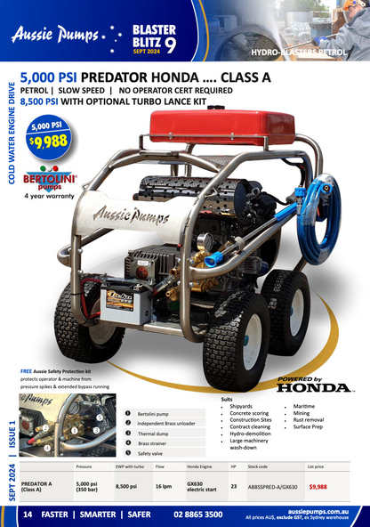 Aussie Pumps Scud Series Industrial Cold Water Blaster
