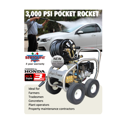 Aussie Pumps Scud AB30 3,000 PSI Petrol Pressure Washer – Honda GX200