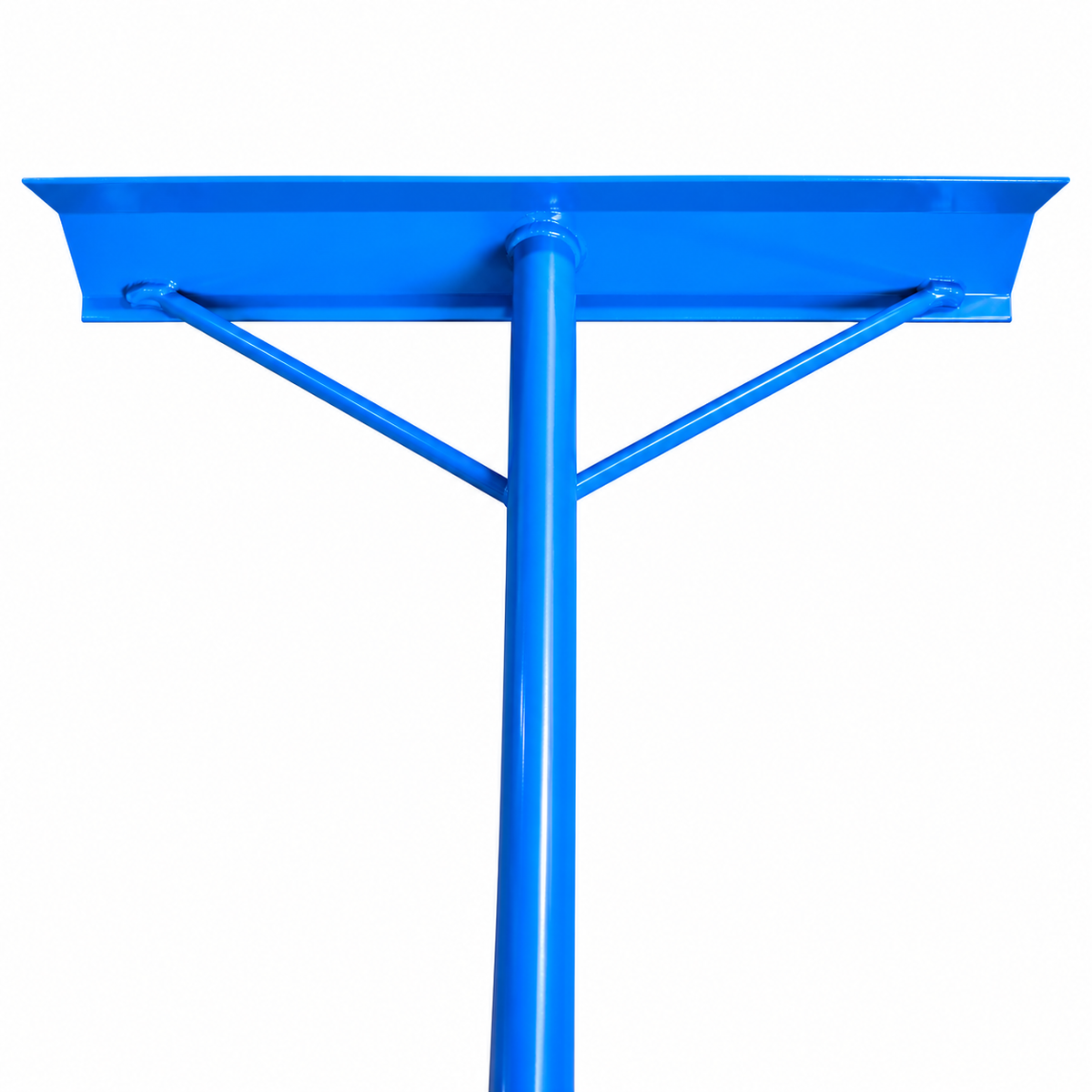 Blue Betonelli concrete rake with braced head and handle extending beyond frame