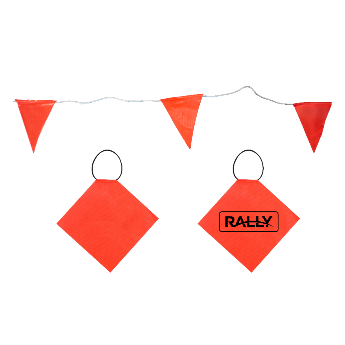 Rally Safety Bunting Flags - Orange 30m