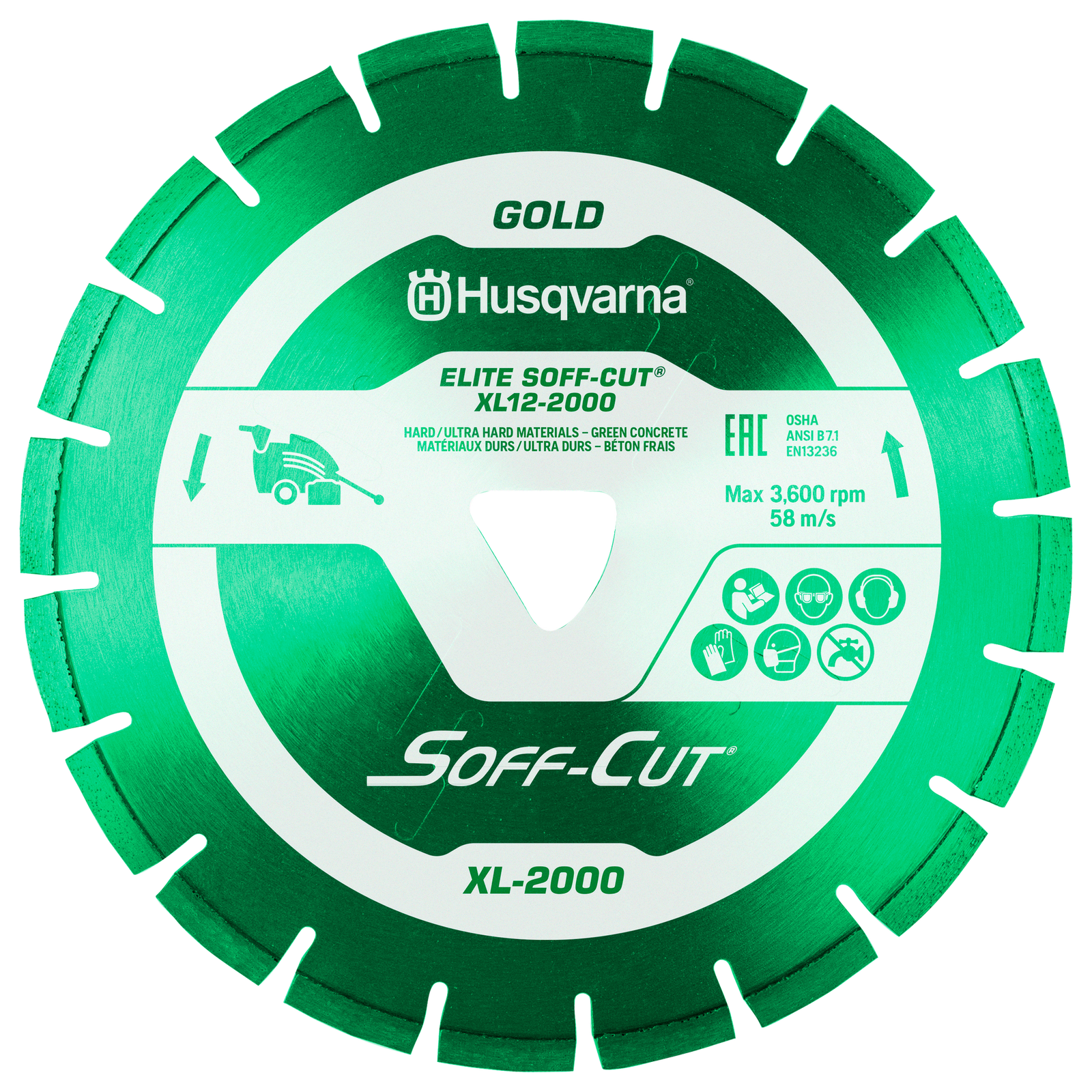 Husqvarna ELITE Soff-Cut XL6-2000 Green diamond blade