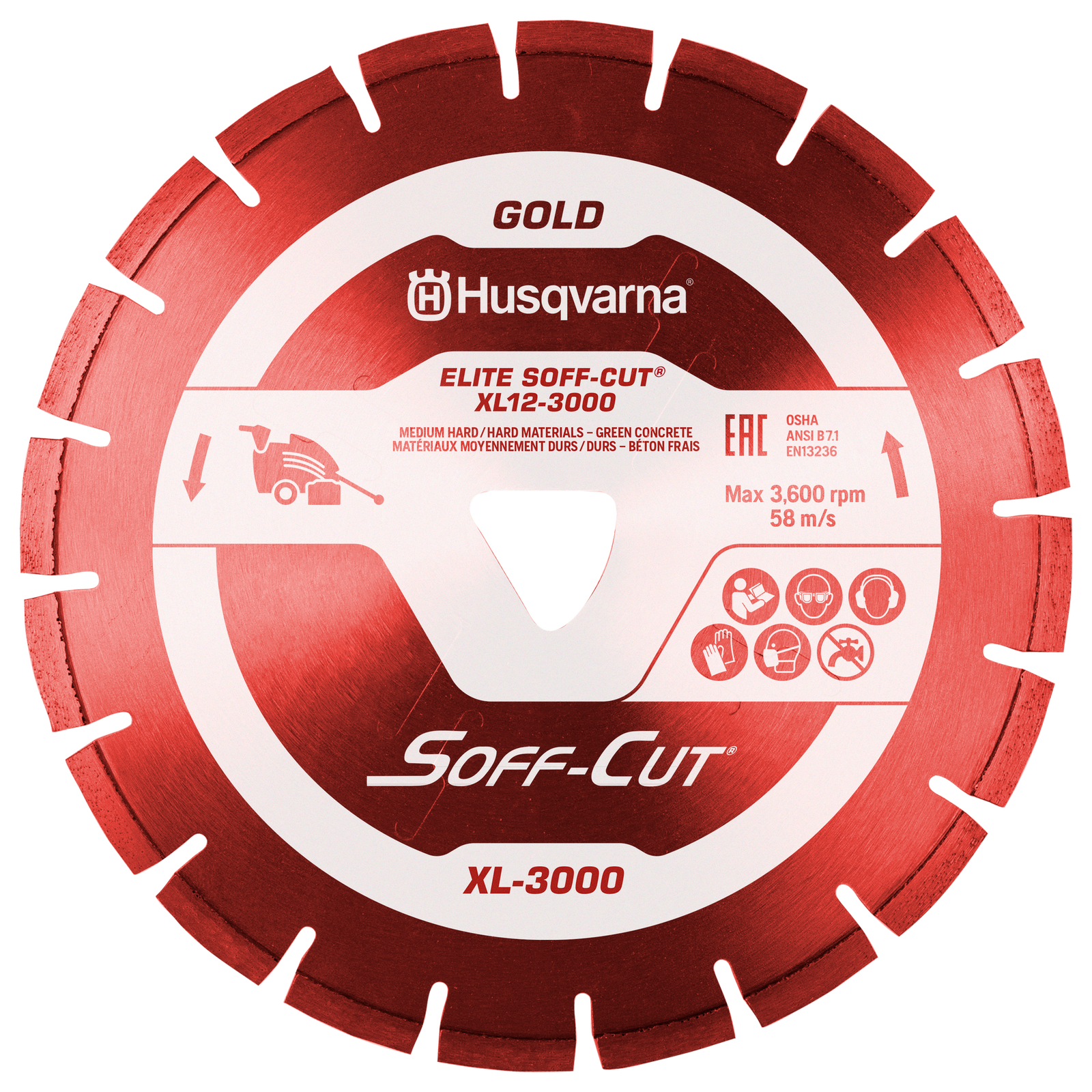 Husqvarna ELITE Soff-Cut XL6-3000 Red diamond blade