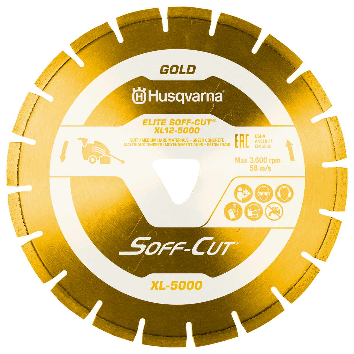 Husqvarna ELITE Soff-Cut XL6-5000 Yellow diamond blade