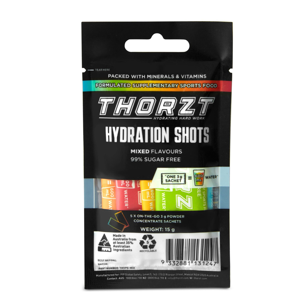 Thorzt 99% Sugar Free Vend Ready Solo Shot - Electrolyte Hydration Sachets