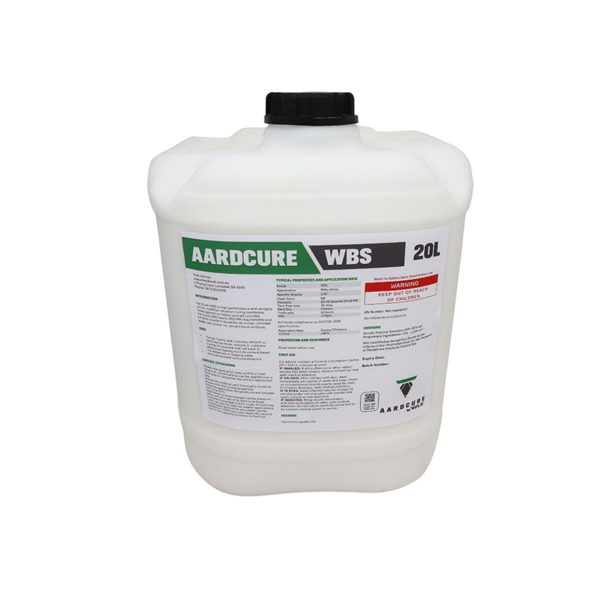Aardcure WBS - Water Based Acrylic Curing Membrane 20L